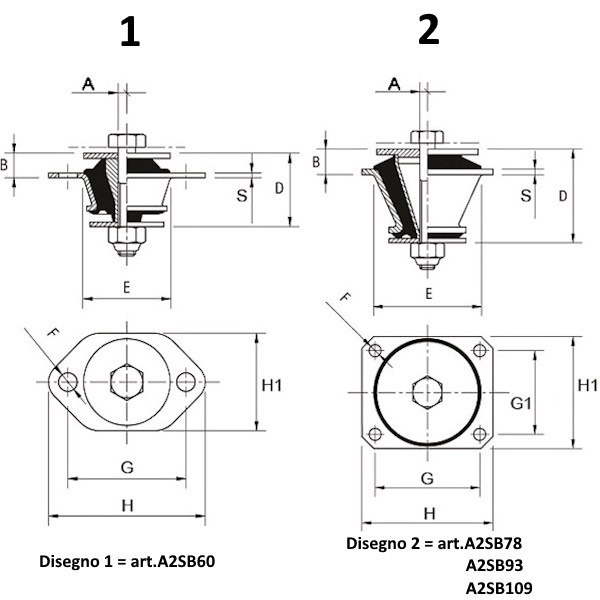 Getech Supporto Antivibrante Cabina Conico - GETECH - Immagine 2